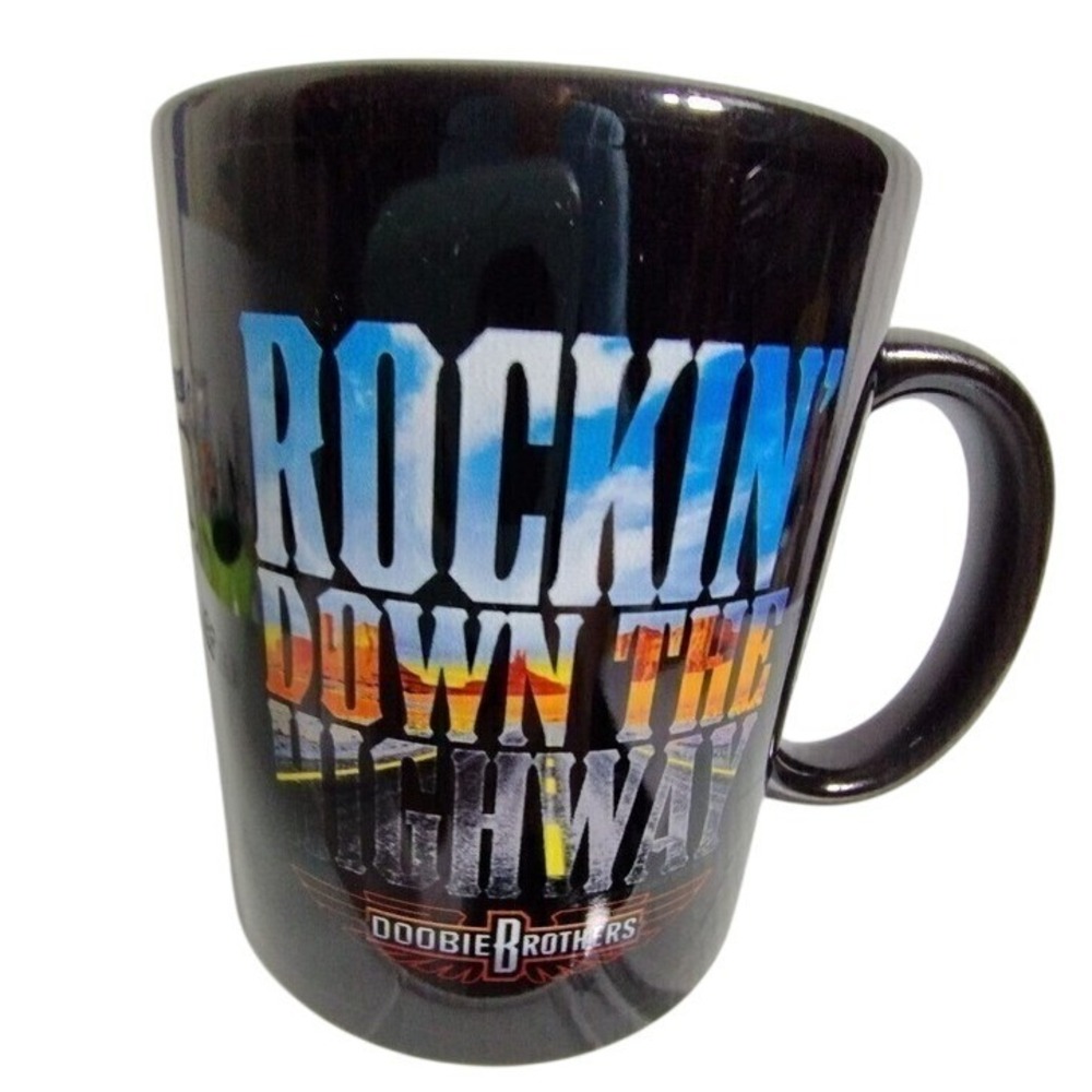 Doobie‎ Brothers Rockin Down The Highway Black Ceramic Coffee Mug Classic Rock
